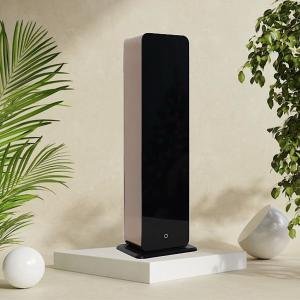 كيوب أروما موزع عطر برج تصميم رفيع باللون الأسود موزع رائحة عصري بتقنية الموجات فوق الصوتية