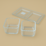 Glass Trey With 2 Glass Bowl