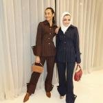 Regal Pinstripe Cuff Detail Two-Piece Suit Set - Brown