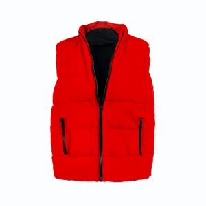 سترة منفوخة بدون أكمام بسحاب إغلاق