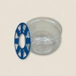 Clear Glass Bowl with Blue Divider