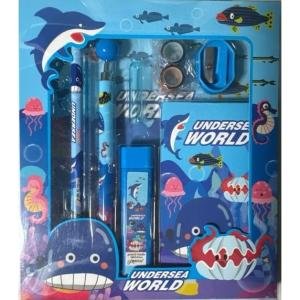 مجموعة أدوات مكتبية للأطفال تحت البحر 7 في 1