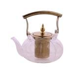 A glass borosilicate teapot