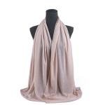 Cotton and Chiffon Scarf with Fine Stitch Edges - Latte