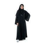 Elegant abaya with contrasting embroidery and shawl
