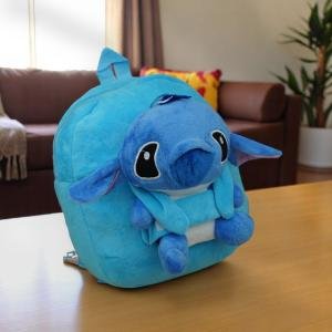 حقيبة ظهر قطيفة بشخصية زرقاء وتصميم لعبة ثلاثية الأبعاد