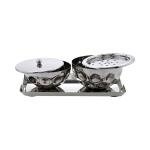 Set of two metal incense burners