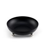 Modern Serving Bowl with Silver Spherical Ball Feet - Large