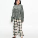 Green Japanese soft fleece pajama set