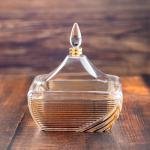 Luxarious Glass Jar with Lid - Gold Accents 