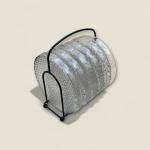 طقم قواعد أكواب زجاجية بنقشة الألماس مع حامل أسود