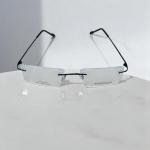 Titanium Rimless Eyeglasses with Wide Clear Rectangle Lenses