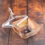 Luxarious Glass Jar with Lid - Gold Accents 