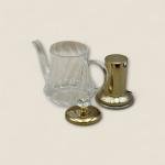 Gold Crystal Lid Glass Teapot Set