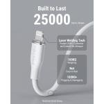 كابل شحن فولتمي باورلينك EDC من النوع C إلى لايتنينج 1.2 متر 3 أمبير 30 واط أبيض