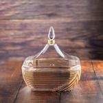 Luxarious Glass Jar with Lid - Gold Accents 