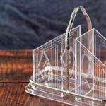 Acrylic spoon holder with metal handle