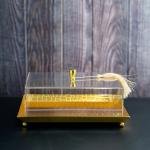 luxurious serving tray with a transparent acrylic cover and tassel