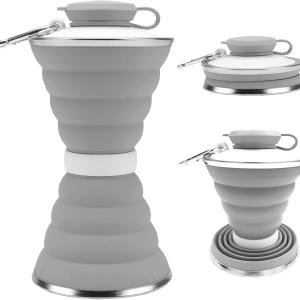 زجاجة ماء سيليكون قابلة للطي مانعة للتسرب