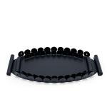 Oval Metal Serving Trays with Circular Cutout Edges