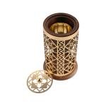 Wooden Incense Burner With Golden Design