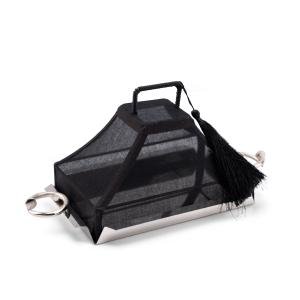 Luxury Indian pastry tray with nail handle Cartier-style, cotton fabric cover