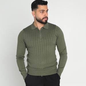 سترة بولو محبوكة بياقة صغيرة