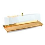 Elegant Gold-Plated Rectangular Serving Tray