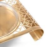 طبق تقديم للحلويات بتصميم ليزر مع غطاء زجاجي