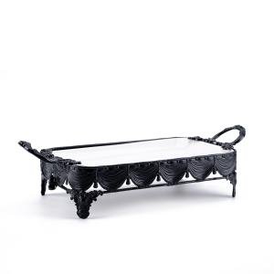 صينية تقديم الحلوى المصنوعة من البورسلين بمقابض