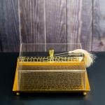 luxurious serving tray with a transparent acrylic cover and tassel