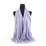 Cotton and Chiffon Scarf with Fine Stitch Edges - Shinny LIght Purple