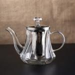 Elegant Glass Teapot with Stainless Steel Infuser & Crystal Knob