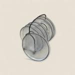 Textured Glass Coasters with Stand (Ripple Design)