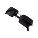 Infiniti - Geometric Rimless Sunglasses with Black Tinted Lenses