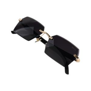 نظارة إنفينيتي عديمة الإطار بتصميم هندسي وعدسات سوداء