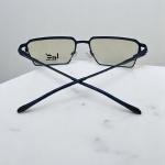 نظارات مستطيلة هندسية بلون أزرق ساتان من HEO Hustle