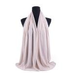 Cotton and Chiffon Scarf with Fine Stitch Edges - Dark Cream