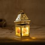 فانوس مغربي مع بخور - ذهبي