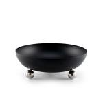 Modern Serving Bowl with Silver Spherical Ball Feet - Large