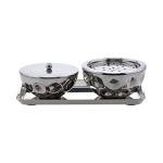 Set of two metal incense burners