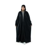 Elegant Flowing Open-Front Abaya with Wide Sleeves
