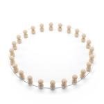 Round Acrylic Tray with Wooden Bead Border