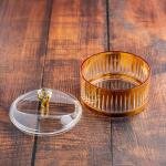 Luxury Acrylic Candy Bowl diamond-cut pattern with a crystal-like lid handle