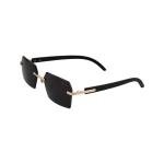 Infiniti - Geometric Rimless Sunglasses with Black Tinted Lenses
