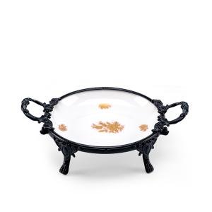 Set of Two Rectangular Steel Trays with Twisted Handles