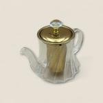 Gold Crystal Lid Glass Teapot Set