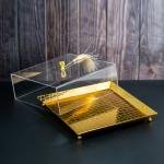luxurious serving tray with a transparent acrylic cover and tassel