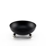 Modern Serving Bowl with Silver Spherical Ball Feet