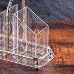 Acrylic spoon holder with metal handle